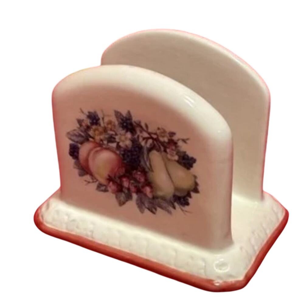 Vintage Avon Sweet Country Harvest Napkin Holder –‎ Fall Country Cottage Decor